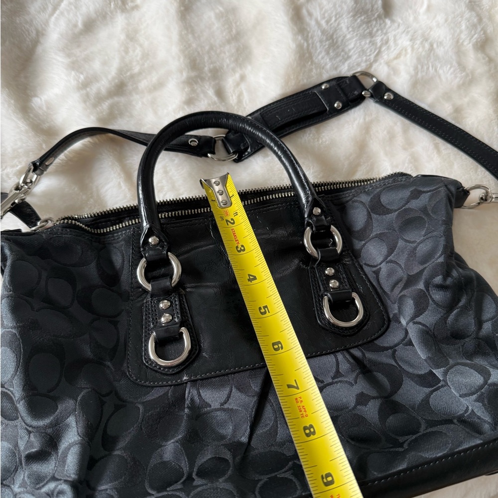 Coach Black Signature Satchel with Removable Strap - Picture 4 of 5